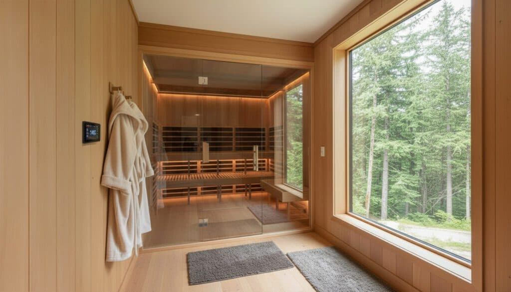 Commercial infrared sauna in continuous operation