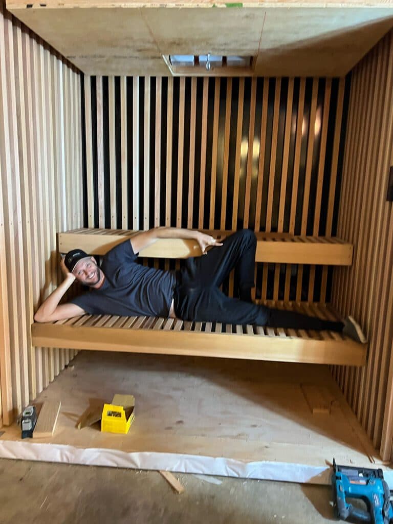 Built-in custom infrared sauna installation
