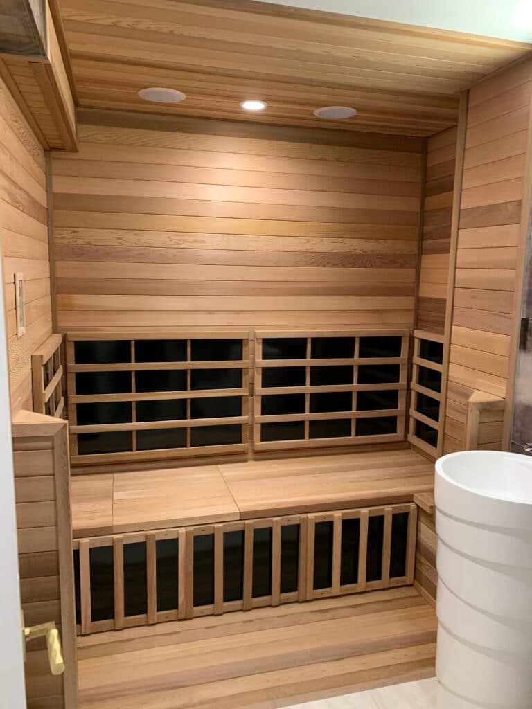 Completed custom cedar infrared sauna
