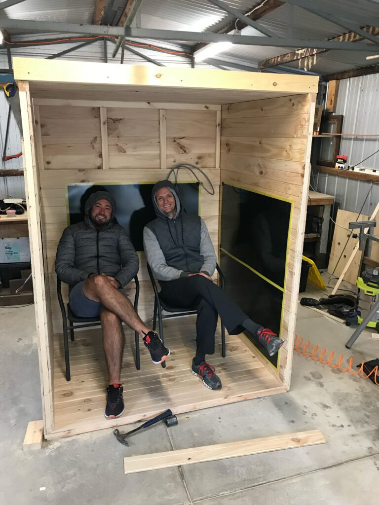 Chris and Martijn in the SaunaCloud workshop