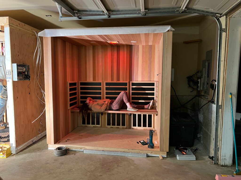Custom infrared sauna with premium cedar finish