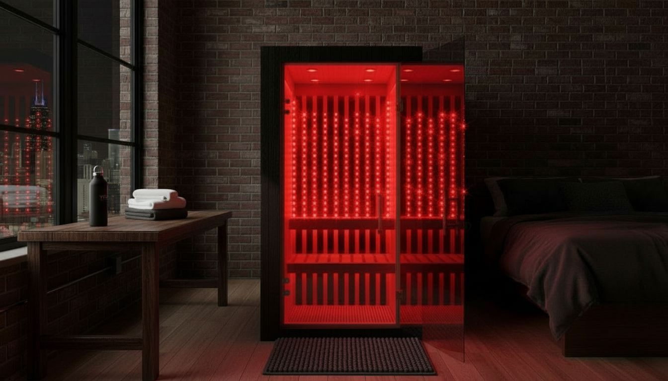 Custom infrared sauna craftsmanship with premium Western Red Cedar materials